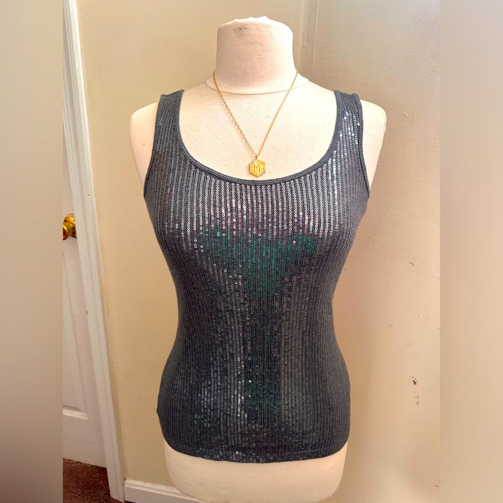 Express sequin tank top